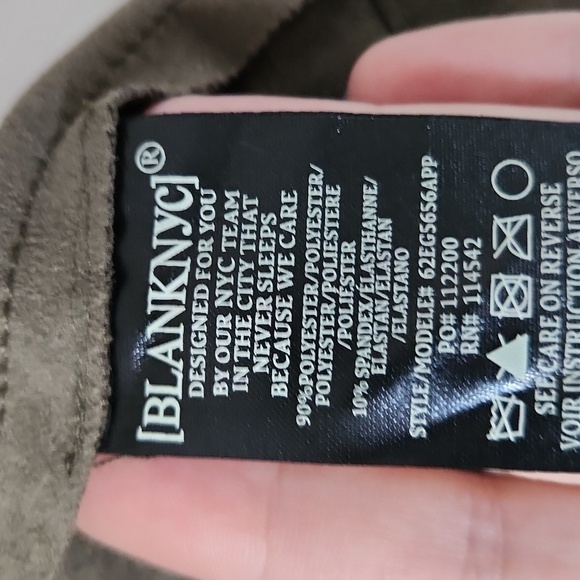 BLANK NYC | Faux suede jacket open front military green sz 1X - Picture 5 of 6